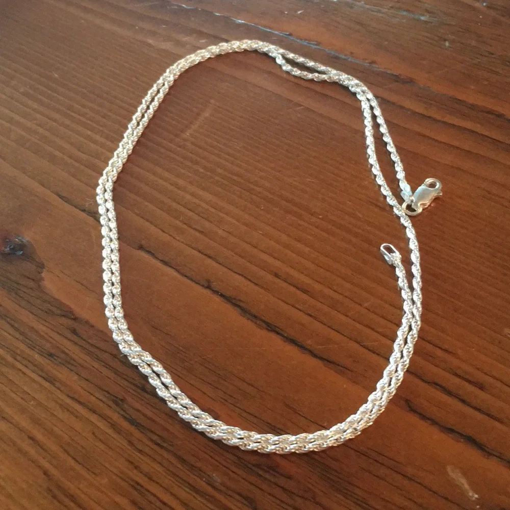 Vintage Sterling 22” Twist Rope Chain